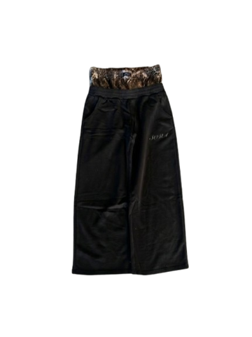 "Camo" Double Waist Sweats - Black