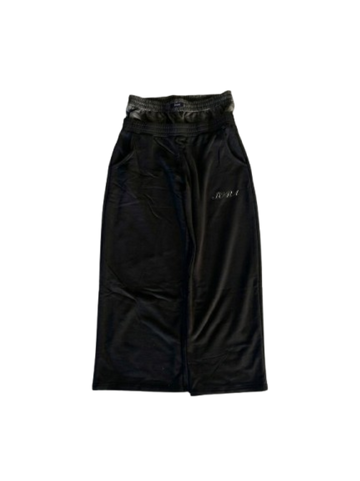 "Panther" Double Waist Sweats - Black